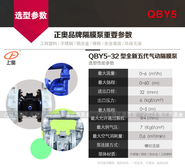 32隔膜泵性能参数